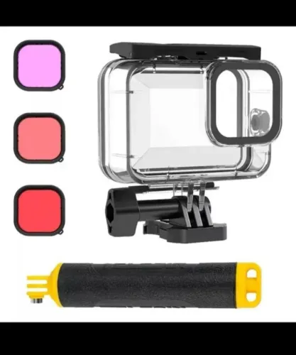Kit GoPro 9 10 11 12 - Bastão flutuante, Case e Filtros
