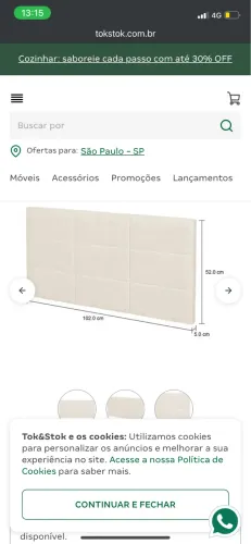 Cabeceira de cama em linho tokstok