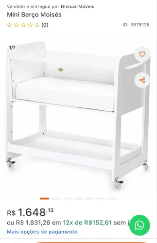 Mini berço 3 em 1 DIVICAR com colchão