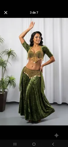 Roupa de Dança do Ventre - Verde - Tamanho M