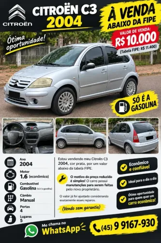 Citroen C3 Exclus./excl.solaris 1.6 Flex 16V MEC 2004