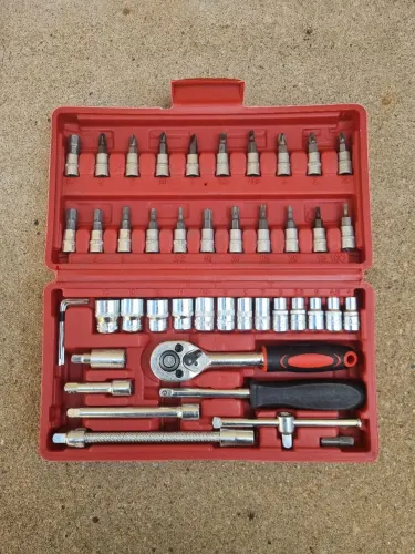 Kit Chave Ferramentas 46 Peças Catraca Soquetes Fenda Philips<br>Pagamento na entrega