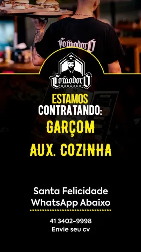 Vagas de Emprego - Auxiliar de Cozinha e Garçom
