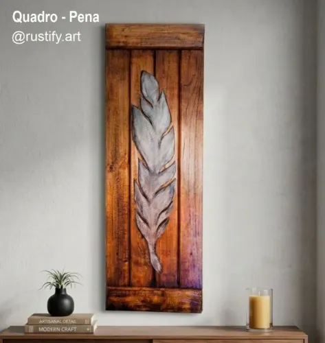 Pena estilizada obra decorativa para ambientes moderno