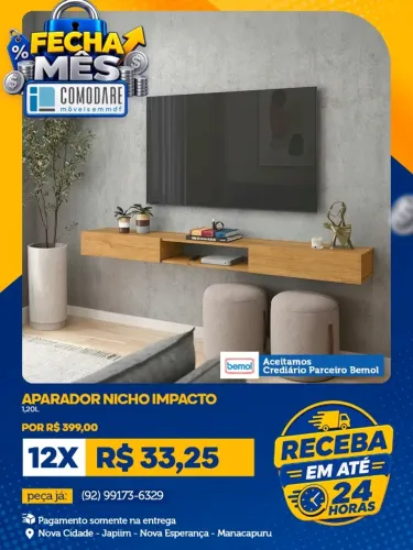 Aparador Nicho Impacto 1,20m - R$ 399