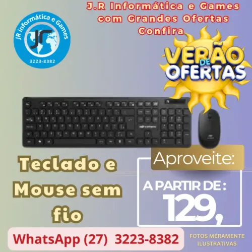 Teclado e Mouse sem fio a partir de 129,00