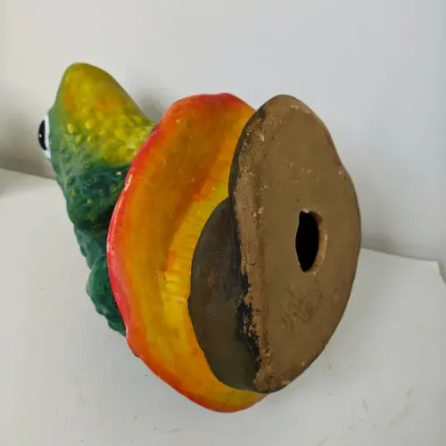 Sapo Decorativo de Barro Cerâmica Grande para Jardim Artesanal