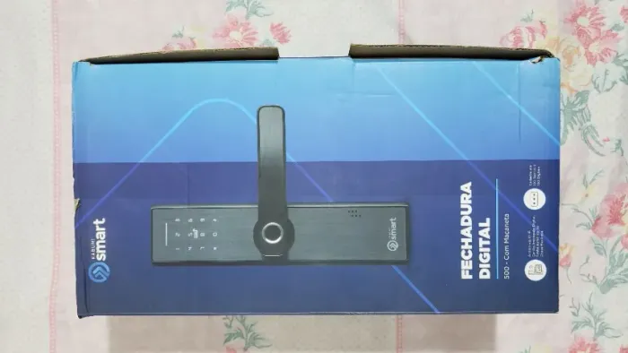 Fechadura Digital KaBuM! Smart 500 - Biometria, controle via aplicativo, Alumínio Escovado