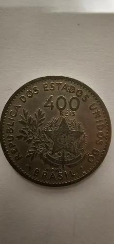 Moeda Antiga de 400 Réis 1902 (MCMII) - República dos Estados Unidos do Brasil