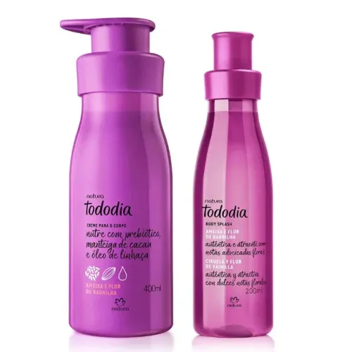 Conjunto Tododia Hidratante 400ml + Body Splash 200ml  Ameixa e Flor de Baunilha Natura