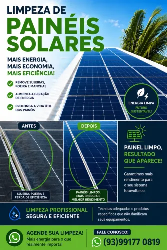 Limpeza de Painéis de Energia Solar