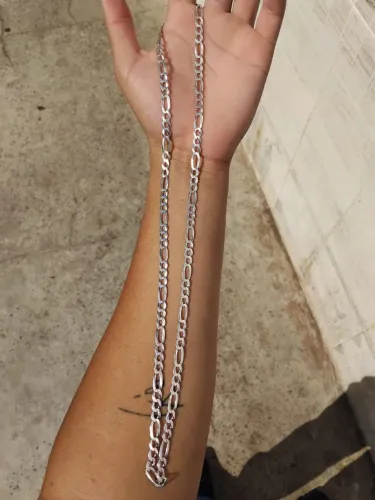Cordão prata 80cm