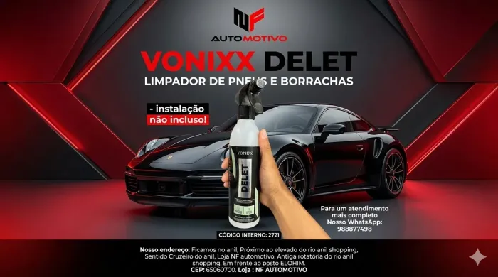 Delet vonixx limpa pneus e borracha
