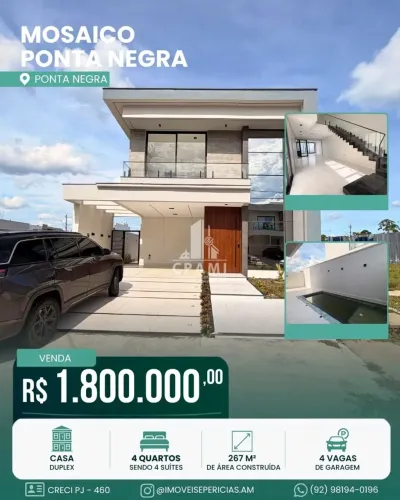 Mosaico Ponta Negra | 267m² | 4 Suítes | Piscina