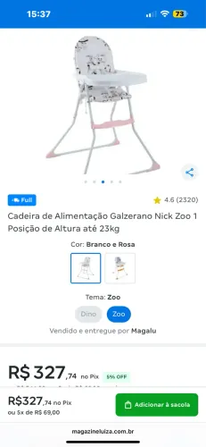Cadeira de alimentação Galzerano