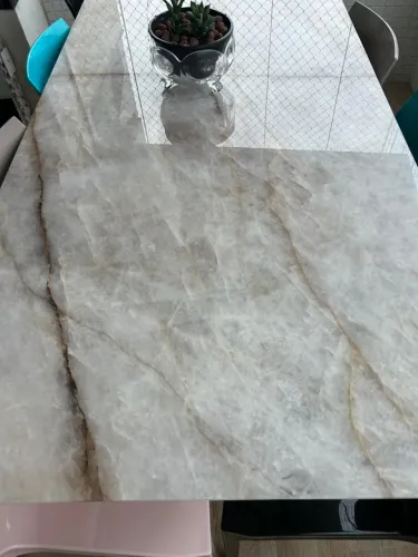 Tampo de mesa quartzo rosa 
