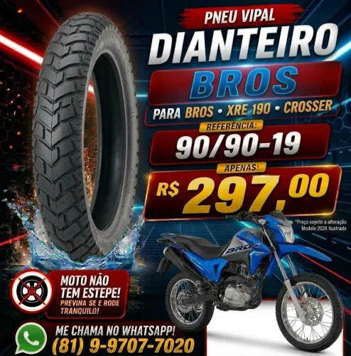 Pneu vipal dianteiro bros 90/90-19 entrega grátis