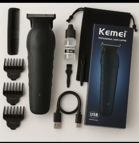 Maquina de Acabamento Profissional Kemei KM-2299 Hair Trimmer Barber Recarregável Sem Fio