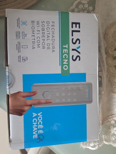 Fechadura eletronica Elsys tecno Prata