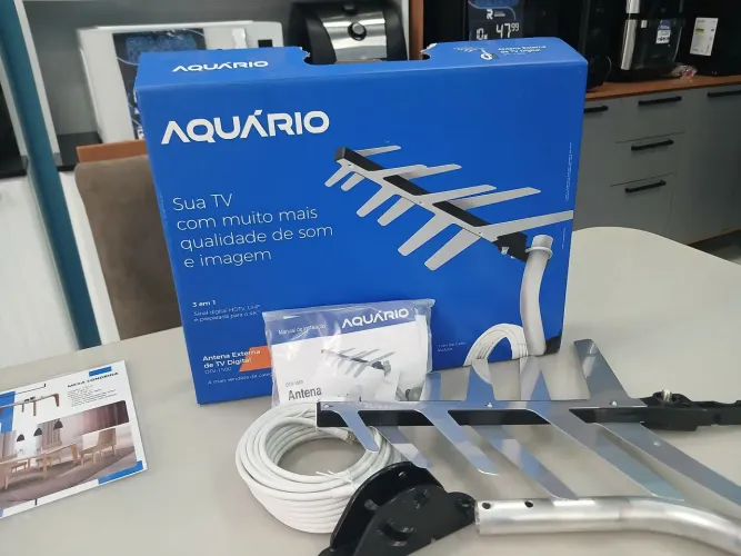 Antena externa digital 3 em 1 p/ TV 4k