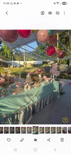 Tolha de Mesa Babados para festa 