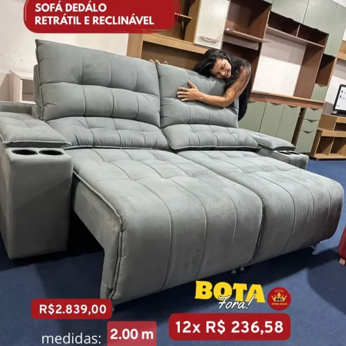 PROMOÇÃO URGENTE - Sofá Dédalo RETRÁTIL RECLINÁVEL por apenas 12x de R$236,58