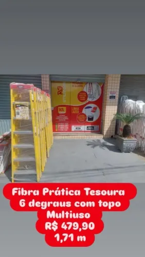 Escada de Fibra Tesoura Prática 6 Degraus