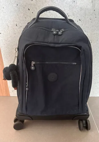 Mochila Kipling New Zea Azul Original com rodinhas 360°