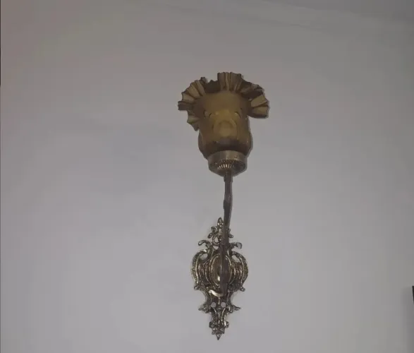 2 Arandelas de bronze - tulipas - antiguidade 