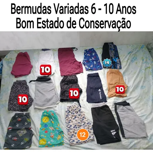 Kit 15 Bermudas Masculino 6 - 10 Anos Oportunidade
