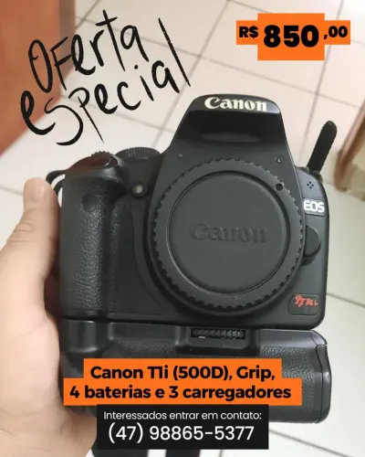 Vendo câmera Canon T1i em excelente estado de conservação