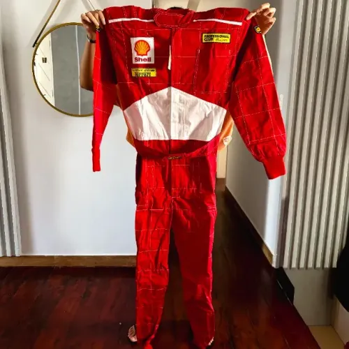 Macacão Ferrari OMP Vermelho Kart Automobilismo Estilo Racing Shell