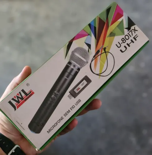  Microfone Sem Fio USB JWL U-8017X UHF - Novo na Caixa(preço negociável)