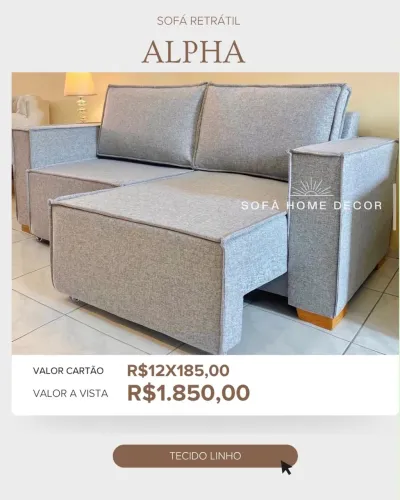 Sofá retrátil em linho scott APLHA