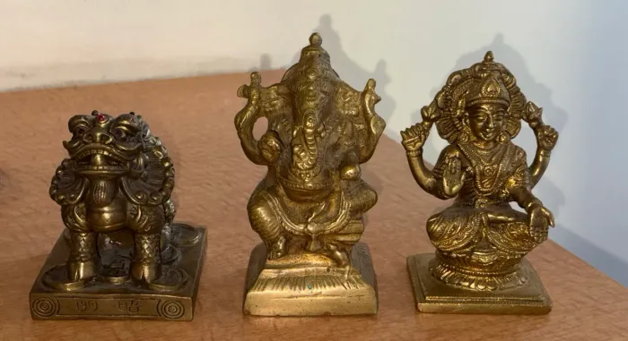 Estátuas BRONZE MACIÇO - Pi Xiu, Ganesha e Lakshmi