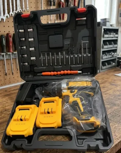 Parafusadeira e Furadeira 48V Recarregáveis Com 2 Baterias + Maleta e Kit Completo