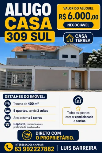 SOBRADO NA 309 SUL