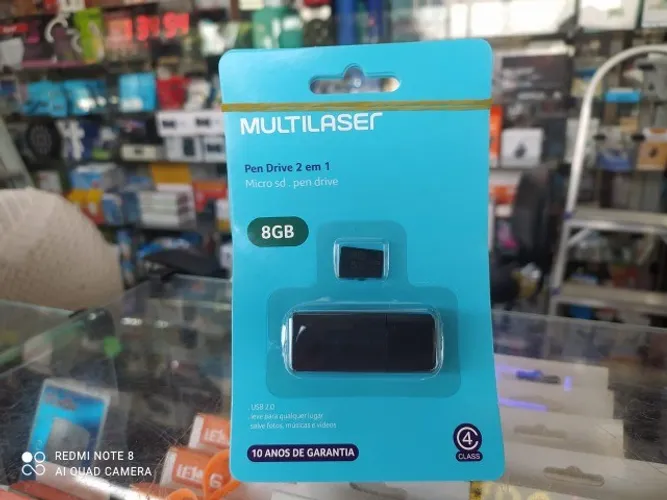 Cartão de  memória c/adap 2 em 1 8G Multilaser Atacado e Varejo