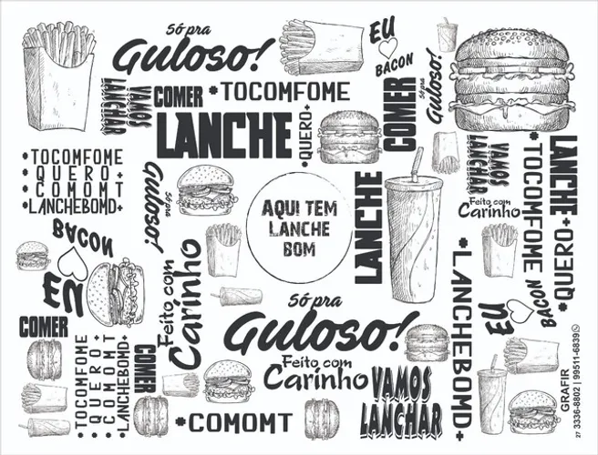 Papel acoplado, manteiga e cxs burger, batata etc