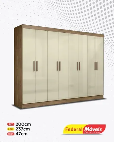 Guarda Roupa 100% MDF 8 Portas 4 Gavetas Direto da Fabrica Promoção