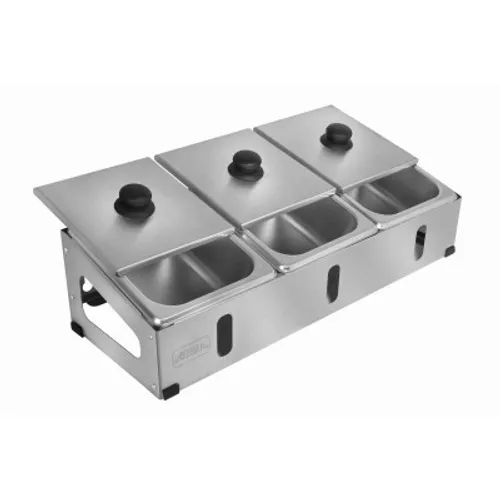 Condimentadora Pizzarola 3 Cubas Inox Profissional Parede Bancada Inox