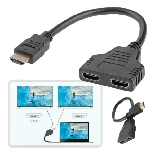 Cabo Duplicador Hdmi Splitter 1x2 Dividir Imagem 2 Monitores
