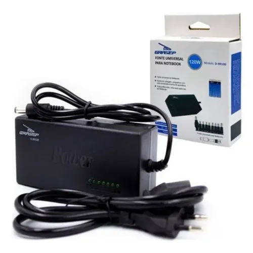 fonte universal notebook knup 9 plugs 120w d-rr100