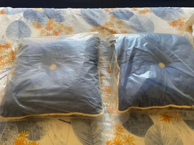Almofadas cheias para sofá impermeável floral amarela cinza kit 2