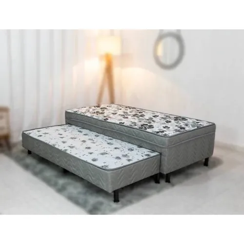 Cama Box Casal com Cama Auxiliar Açucena luxo cinza / ENTREGA HOJE !!!