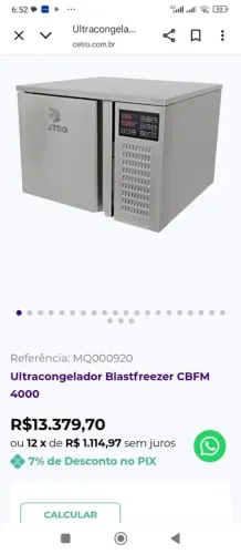 Vende-se Ultracongelador Blastfreezer CBFM 4000