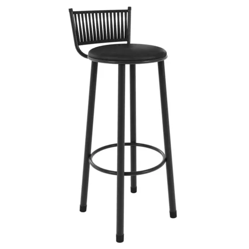 Banqueta Paonanda Bete Nautica C/ Corda Preto Fosco