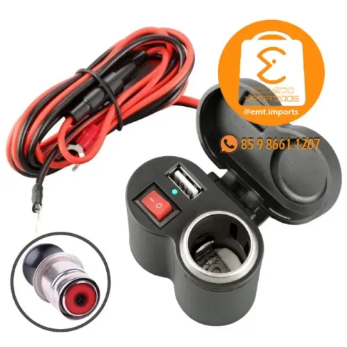 Carregador Celular para Moto com Acendedor Kapbom KA-C28