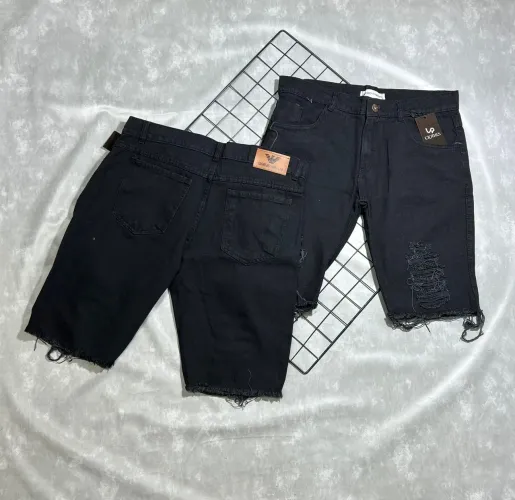 Bermuda jeans preta
