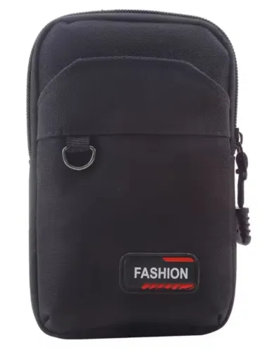 Bolsa Preta - Porta Celular Compatível com Cinto e Barrigueira de Mochila